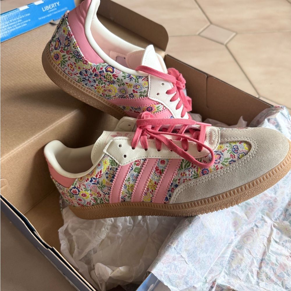 Adidas Liberty London floral Sambas